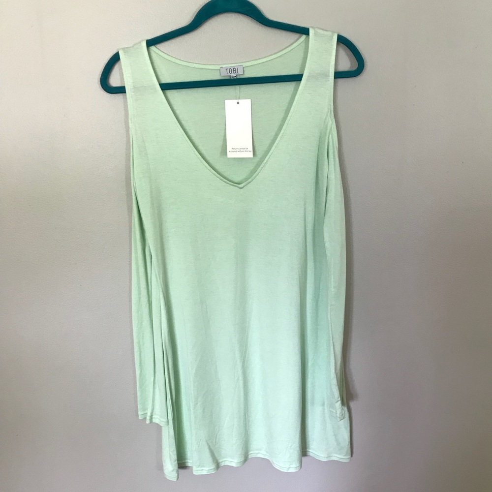 Tobi Mint Green Cold Shoulder Dress